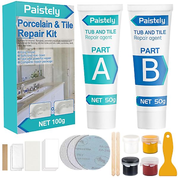 Porcelain Repair Kit, Tub, Tile and Shower Repair Kit, Waterproof and Leak-Proof