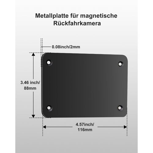STONVUE Metal Plate for Magnetic Wireless Backup Camera - Converts Fiberglass/Plastic to Magnetic Surface for Non-Metal Vehicles, Includes Double-Sided Tape & Screws for Trucks/RVs, Mount Anywhere