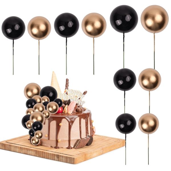 120PCS Decorazioni Toppers per Torte di Palline, Cake Topper Inserto per Torta con Mini Palloncini Fai-Da-Te, Topper Torta Sfera in Schiuma per Matrimonio Compleanno Baby Shower Anniversario Festa (A)