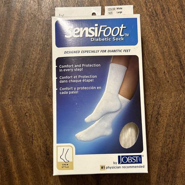 Jobst Sensifoot Diabetic Crew Socks Size Large Brand New