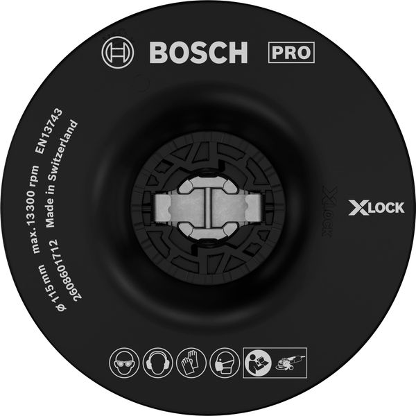 Bosch 1x PRO Backing Pad for Small Angle Grinders, X-Lock, Medium (Ø 115 mm, Professional Accessory Small Angle Grinder)