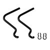 Wake Sangyo ANB-804 Black Hook, L Type, Pack of 2