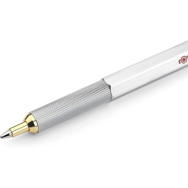 rOtring 800 Ballpoint Pen | Medium Point | Black Ink | Silver Barrel | Refillable | includes Velvet Pen Case