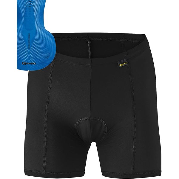 Gonso Sitivo U W, Damen Fahrradunterhose, Passt unter alle Rad-Shorts, Tights mit Sitivo Blue Sitzpolster mit Poron-Elementen, Enganliegende Passform, Schwarz/Blau, Gr. 42