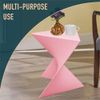 LeisureMod Randolph Modern Triangle End Table in Pink Set of 2