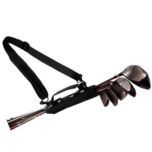 FINGER TEN Golf Club Bag Mini for Men Women Kids Driving Range Course Practice, Golf Pencil Bag with Shoulder Straps Sleeves Lightweight Durable Fashion for Golf Training (Black)