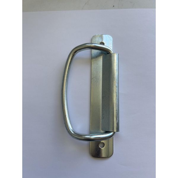 Lifting D Pull Handle for Opening Roller Shutter Doors. Lay Flat Design. Galv'