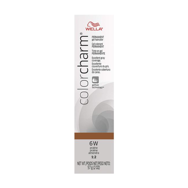 WELLA colorcharm Permanent Gel, Hair Color for Gray Coverage, 6W Praline