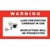 Loss Prevention Cameras In Use Security Warning Stickers / 6 Pack + FREE Ship