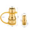 1/2" QDD LP Gas Quick Connect Fittings with Male Insert Plug 100% Solid Brass