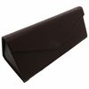 KKD Triangular Folding Glasses Case, Simple, Storage, Convenient, Compact, Leatherette Dark Brown