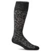 Sockwell Women's Damask Moderate Graduated Compression Sock, Black - M/L