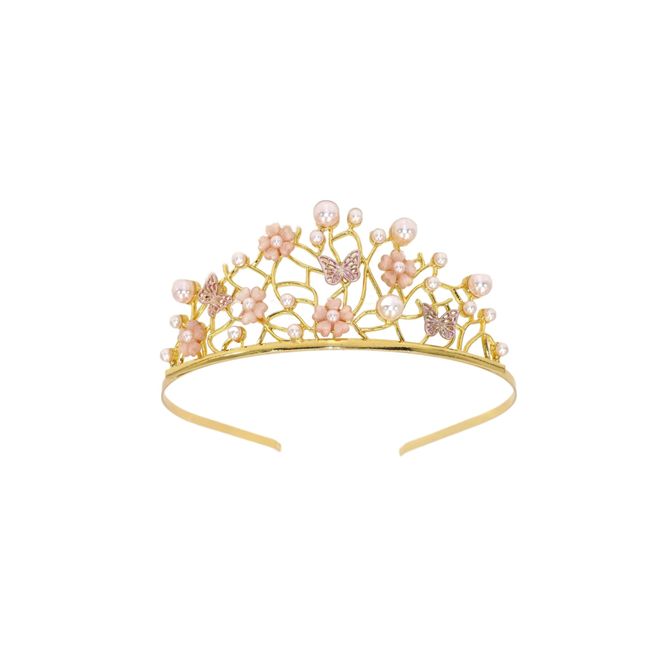 Pink Blossom and Butterfly Rhinestone Headband for Girls