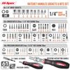Hi-Spec 61pc 1/4” Hex Driver Bits & Socket Set with Right Angle Ratchet Handle. Easy Repairs with Torx & Small Precision Multi Bits. Screwdriver Bit Set in a Storage Case
