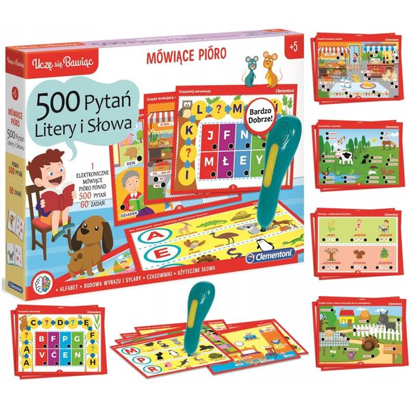 Talking Educational Pen 500 Questions Letters Clementoni