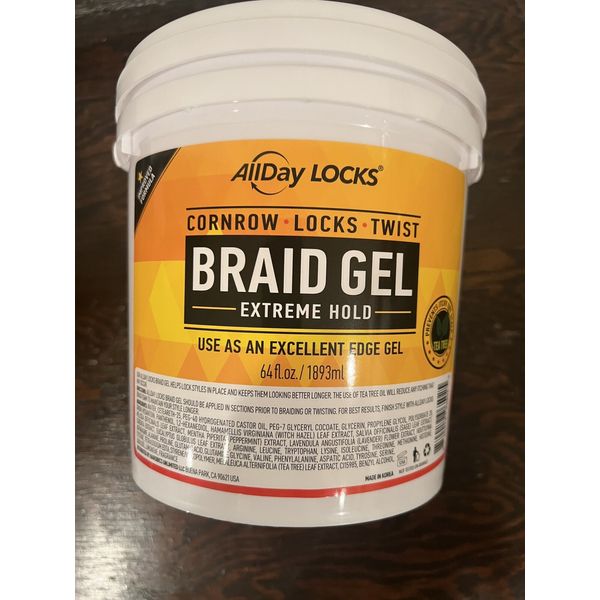 All Day Locks Braid Gel Extreme Hold 64 FL OZ  (1893 ML)