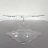 Butterfly Design Square Single Tier Cake Stand - Clear - Base 25 cm, Top 23 cm