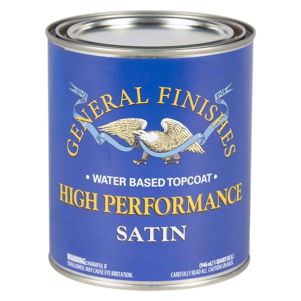 General Finishes High Performance Water Based Topcoat, 1 Quart, Satin