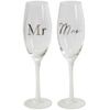 Amore Mr & Mrs Wedding Champagne Flutes Glasses
