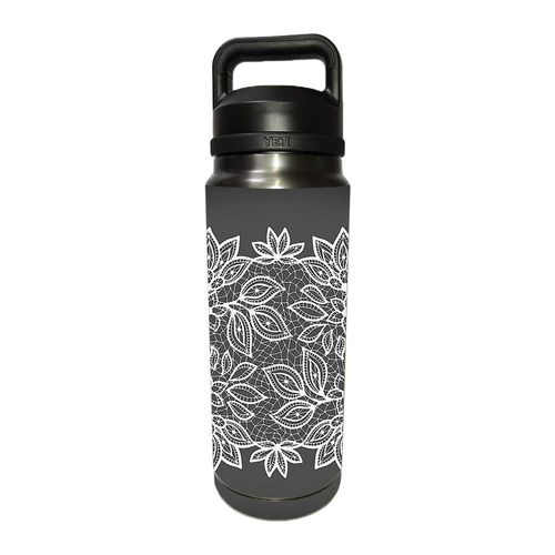 MightySkins Skin Compatible with YETI Rambler 26 OZ Bottle - Floral Lace | Protective, Durable, and Unique Vinyl Decal wrap Cover | Easy to Apply, Remove, and Change Styles | Made in The USA