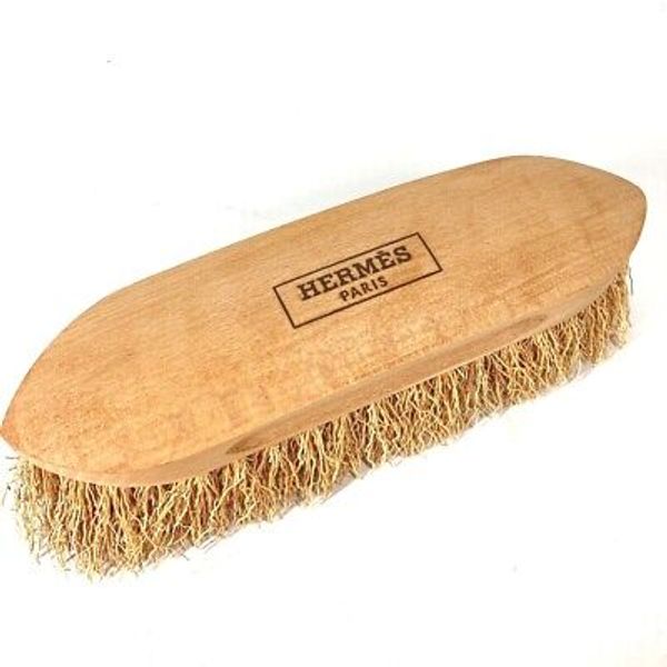 HERMES wool brush comb for horses harness pet Wood Beige Unused