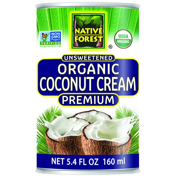 Native Forest Organic Unsweetened Premium Coconut Cream – Canned Coconut Cream, Heavy Cream, Coconut Whipped Cream, Dairy Free, Non-GMO Project Verified, USDA Organic – 5.4 Fl Oz