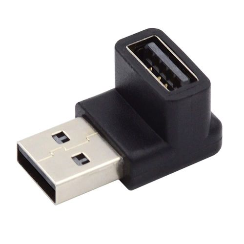 NFHK 10Gbps USB3.0 Male to Female Extension Power Data Video Adapter 90 Degree Down Angled Type