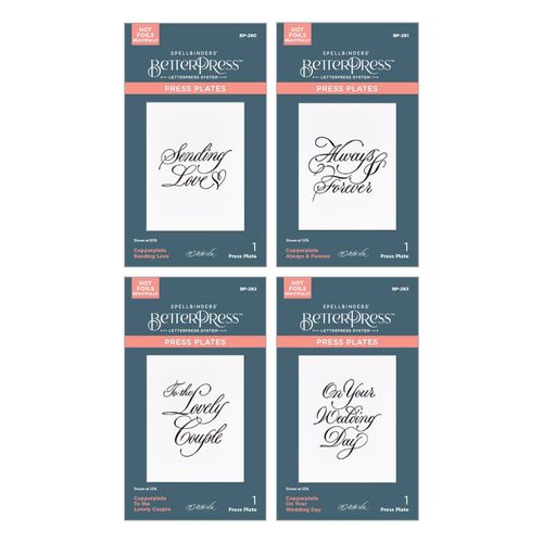 Spellbinders BetterPress Copperplate On Your Wedding Day Sentiments Bundle Press Plate, Multi