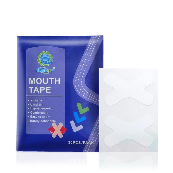 Sleep Tape for Mouth, Anti Snore X shape Mouth Seal Tape - Improve daily Sleep, Prevent Mouth Breathing, Reduce Snoring - X Shape Transparent Strips for Adults Teen Children (30)