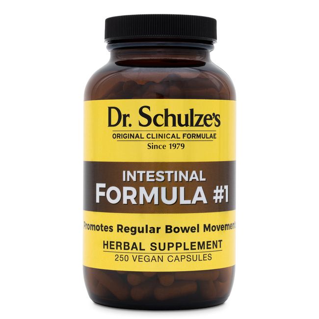 Dr. Schulze's Intestinal Formula #1 | All Natural Bowel Cleanse | Promotes Regular Bowel Movements | Improves Detoxification | Strong Herbal Formula | Family Size | 250 ct Vegan - Packaging May Vary