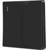 ZFQ Big Rocker Button Switch Black Wall Panel Electrical Double Light Switch, 2 Gang 2 Way, 10A 250V