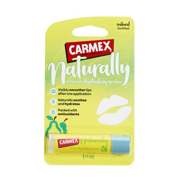 CARMEX Naturally Pear Lip Balm Stick, (4.25g) Colloidal Oatmeal, Pure cupuaçu and murumuru. Smoother, Hydrated Lips