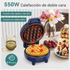 SNAILAR Mini Waffle Maker, 550W Waffle Iron, Ready Indicator Light, Non Stick Coating, Cool Touch Handle, Compact Size, Blue