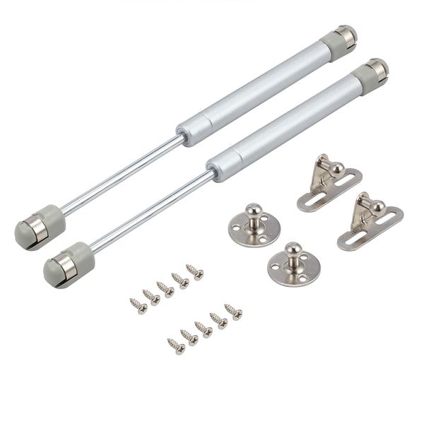 100N Gas Struts, 2X Cabinet Door Hinges Lift Up Spring Flap Gas Strut Support Stay Bar Kitchen Cupboard Box 100N Pressure (100N)