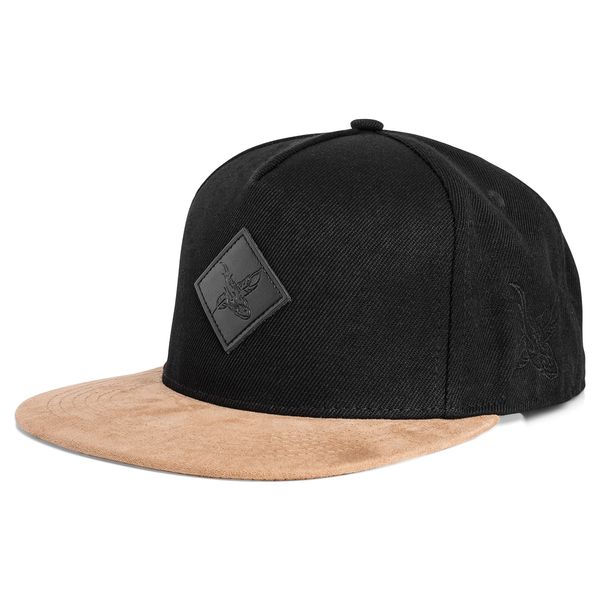 Blackskies Port Fairy Snapback Cap | Unisex Baseball Mütze Kappe Wildleder Imitat Suede - Schwarz