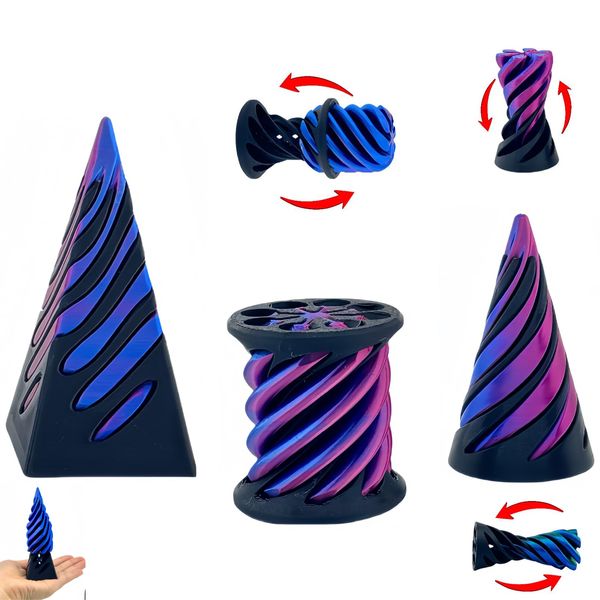 ajitxalr 3 Packs Impossible Cone,Spiral Cone Fidget Toy,Impossible Cones passthrough Impossible Pyramid for Relaxing,Spiral Fidget Toy passthrough Impossible Cone,Birthday for Adults & Kids