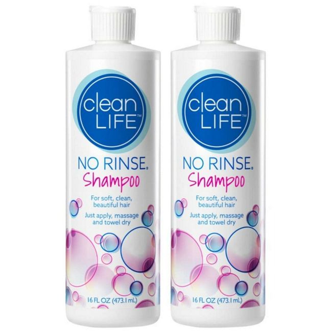 No Rinse SHAMPOO by CLEANLIFE 16oz ( 2 pack ) 16oz