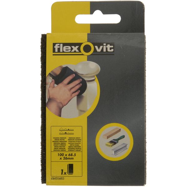 FLEXOVIT FX63642556853 Sanding Sponge, Medium/Course