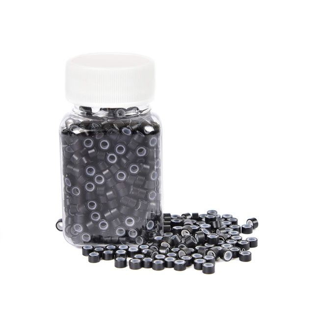 Silicone Lined Beads for Hair Extensions | Nixie Hair Extensions Black / 5 mm