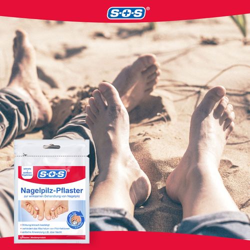 SOS Nail Fungus Plasters | For Intensive Nail Fungus Treatment | Easy to Use Overnight | Fast, Visible Results | Practical Use | Also for Nail Discolouration | 8 Plasters