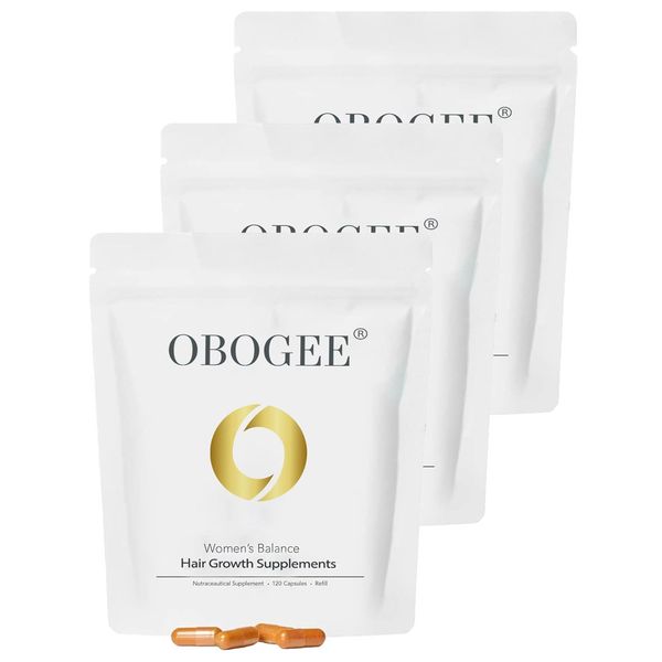 OBOGEE Women's Balance Hair Growth Supplements Proven Hair Supplement for Visibly Thicker Hair and Scalp Coverage, Dermatologist (1 PACK) (Pack, 360, Count)