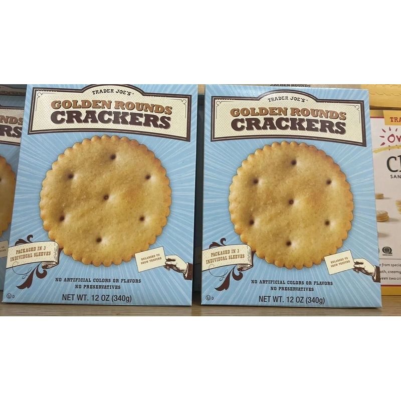 2 Packs Trader Joe's Golden Rounds Crackers 12 OZ Each Pack - Online ...