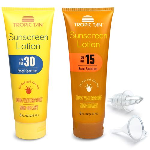 GoPong Sunscreen Flask 2 Pack (16 oz Total) - Hidden Alcohol Travel Flasks - 2 Secret Liquor Containers for Beaches, Cruises, and Sports Events