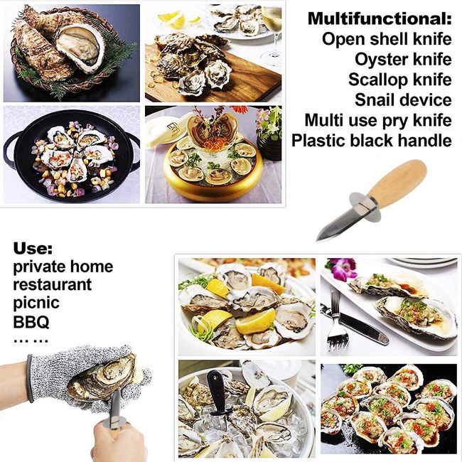 Oyster Shucking Knife and Gloves Set - Premium Oyster Knife and Oyster