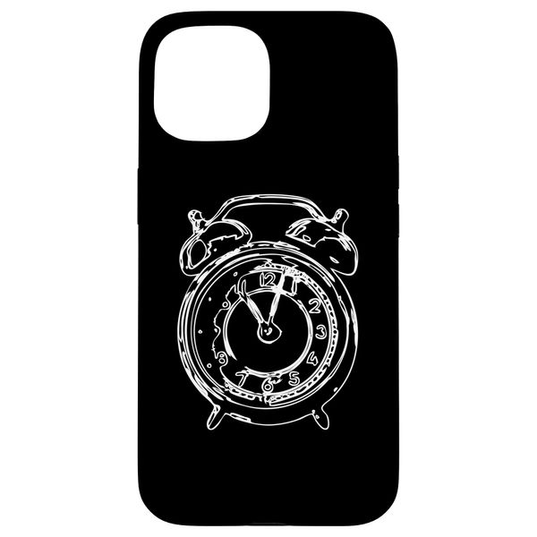 iPhone 15 Retro Clock Sketch Bell Alarm Clock Case