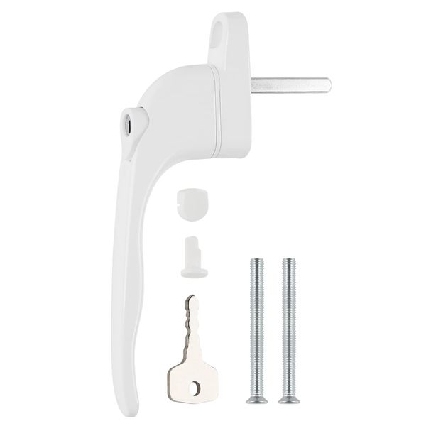 DIDA UPVC Window Handle White, 1pcs Universal Lockable Window Handle, 40mm Spindle Length