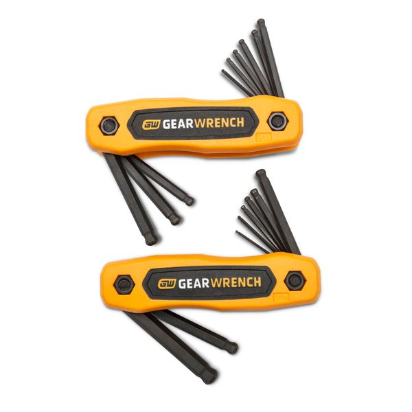 GEARWRENCH 17 Piece SAE/Metric Ball End Folding Hex Key Set - 83511