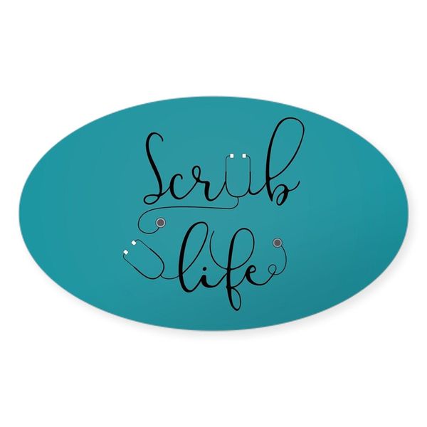 CafePress Scrub Life Oval Car Bumper Sticker(10-Pack)