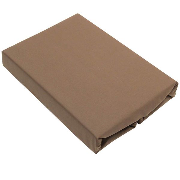 Dream Bedding Fitted Sheet Dust Mite Resistant Semi Double Size Bed Sheet (Brown, Semi-Double)