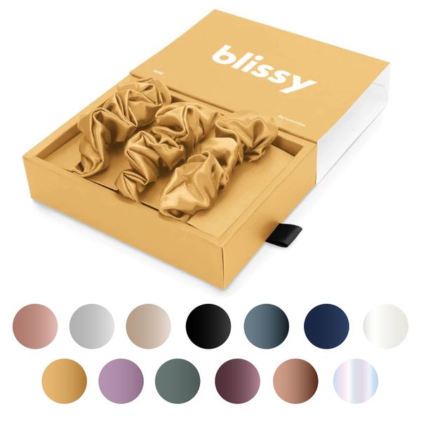 Blissy Silk Scrunchie (Gold Skinny)